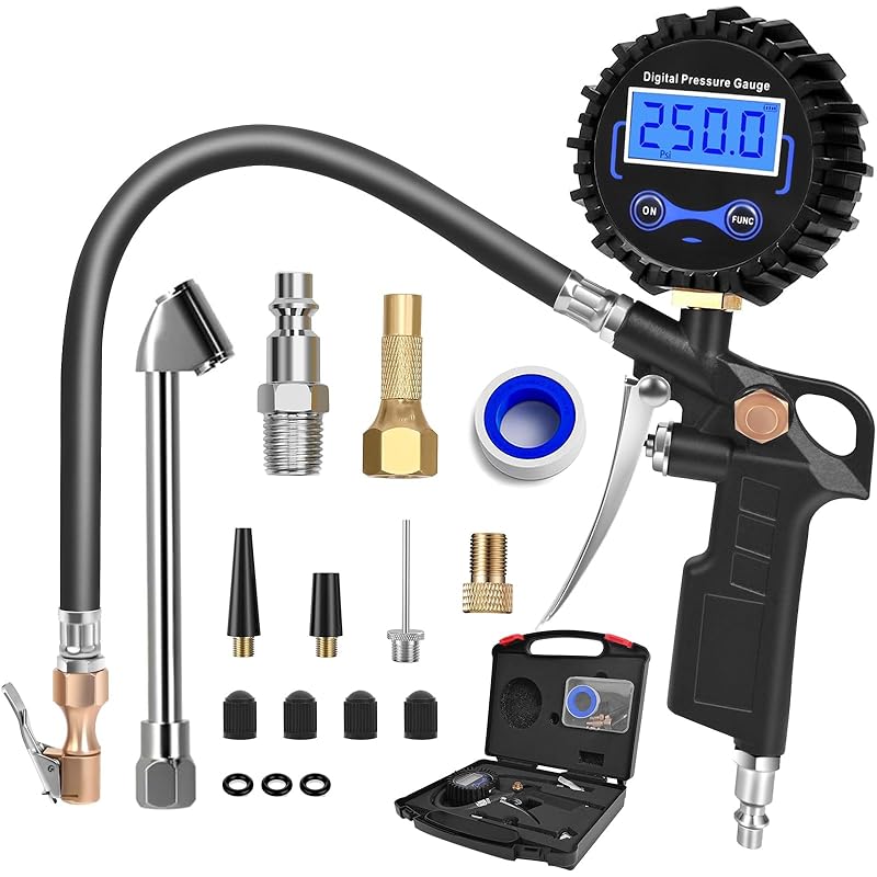 Digital Bike Tire Pressure Gauge, Presta Valve Adaptor, Schrader To Presta Valve Adapter For Air Compressor, Schrader Valve Adapter, Easiest Use
