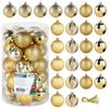 Shatterproof Gold Christmas Baubles 6 Cm 25 Pcs.