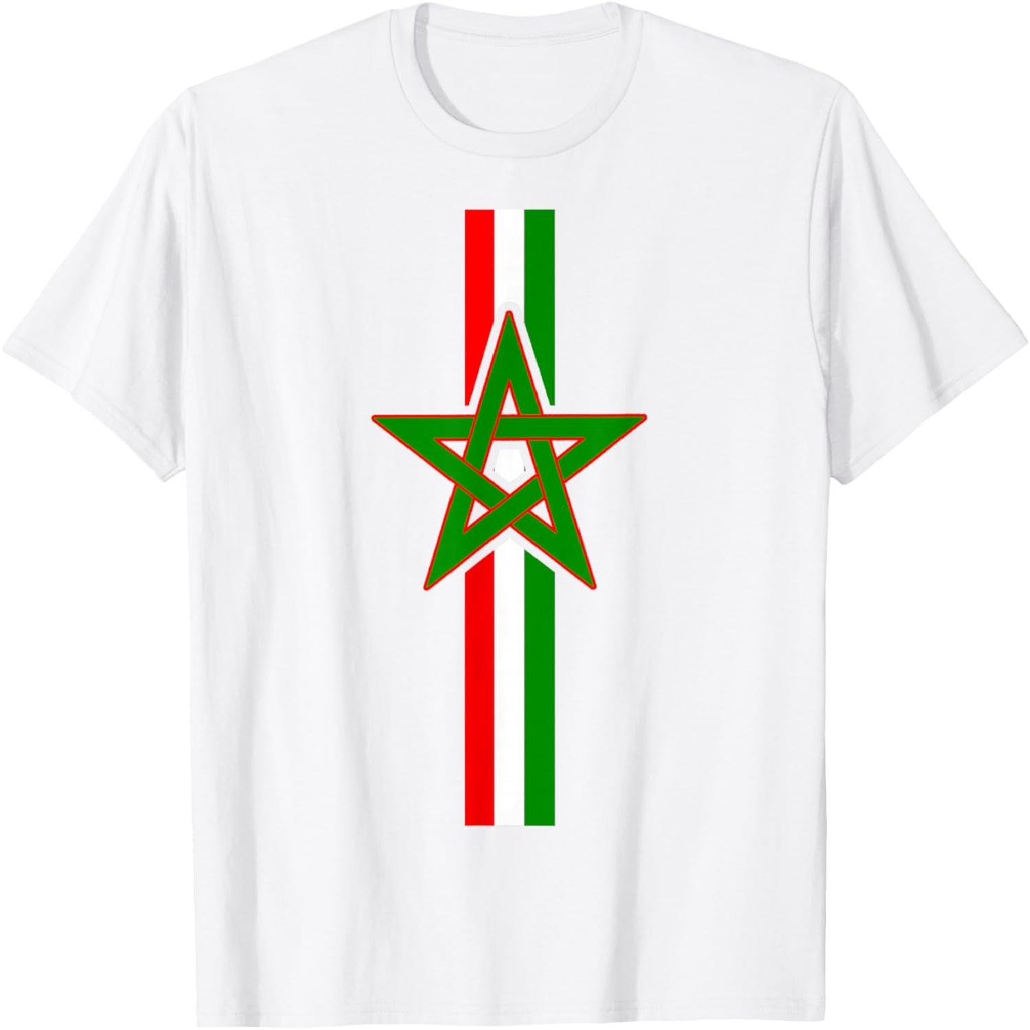 Флаг Марокко Марокко Футбольная футболка для мужчин женщин мальчиков девочек Футболка S разноцветный