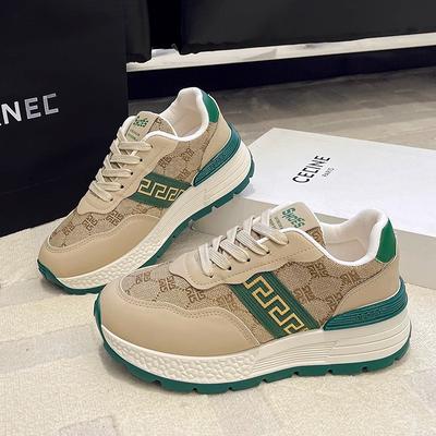 Platform Dad Shoes Women's Retro Casual Shoes Inner Height Increase Lightweight Sports Shoes Women