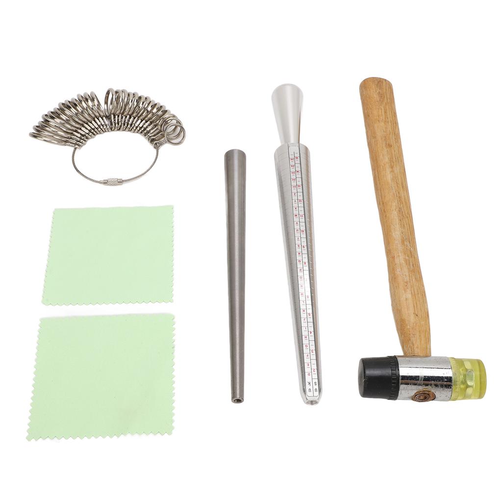6pcs Small Ring Earrings Mandrel Kit Aluminium Efficient Multifunctional Ring Sizer Tool Set for