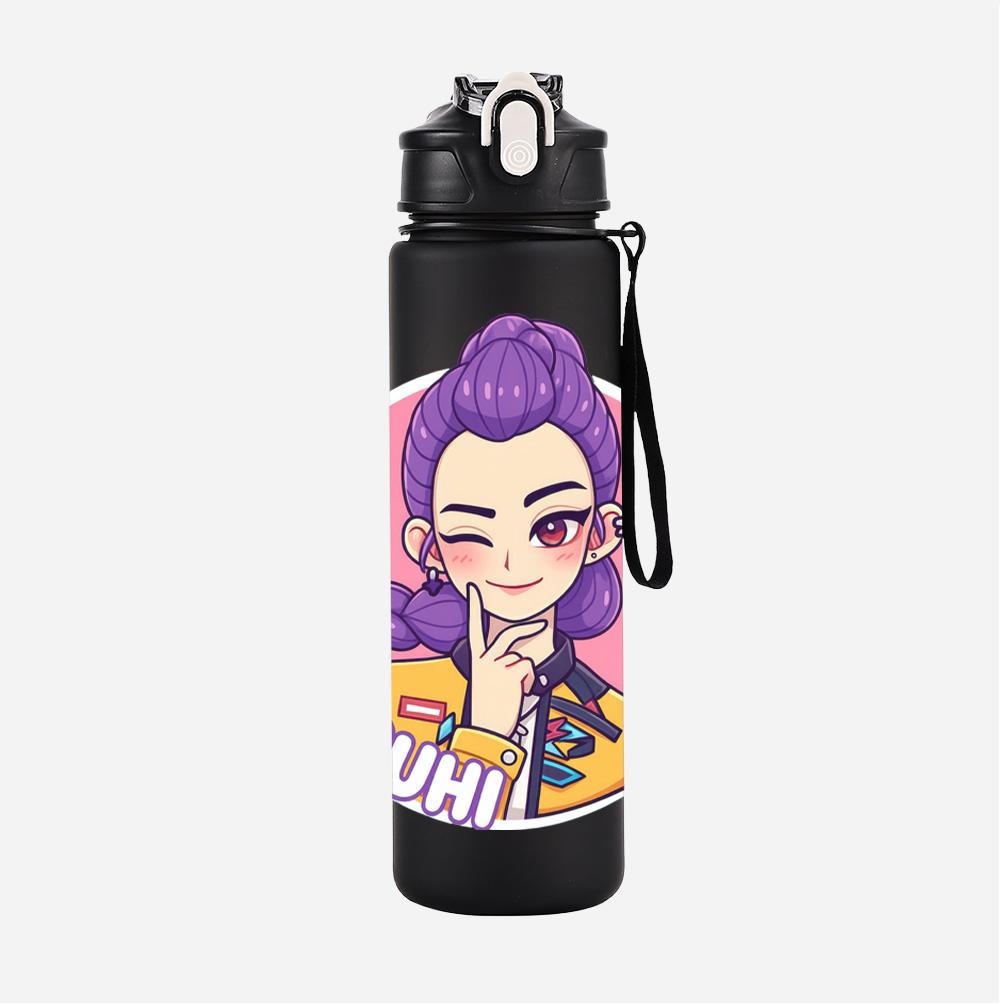 750Ml Water Bottler Cartoon K-Pop Demon Hunters Printed Character Water Cup Large Capacity Outdoor Portable Rope Drinking Bottle for Boy Girl Gift