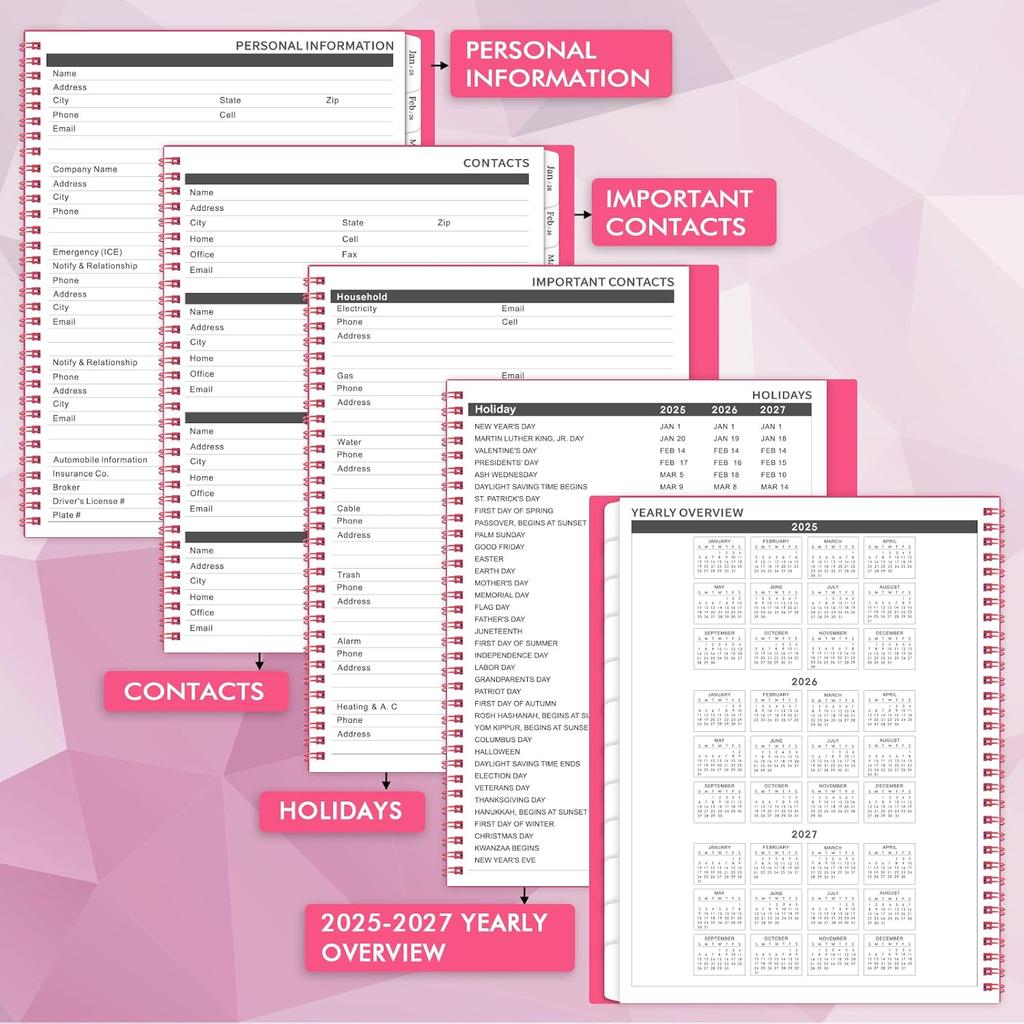 2025-2026 Monthly Planner - Monthly Planner/Calendar 2025-2026, Jul. 2025 - Dec.2026, 9" X 11", Academic Planner, Pocket, Contacts and Passwords