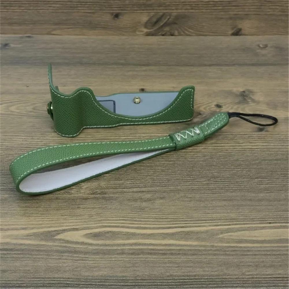 

PU Leather Camera Bag Half Body Case For Canon EOS R50 EOSR50 Protective Cover Shell With Hand Strap