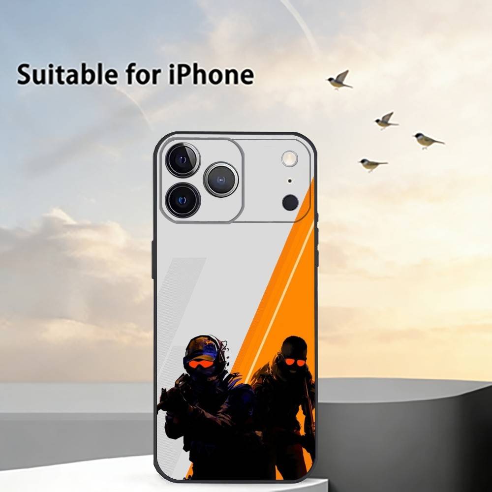 Game CS2 Counter-Strike2 Phone Case For iPhone 17,16,15,14,13,12,11 Plus,Pro Max,XS,Soft Silicone Black Cover
