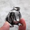 European Retro Stainless Steel Unisex Dog Charm Necklace