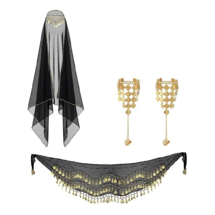 Beginner Belly Dance Starter Kit Waist Scarf Bracelet Headband Set Ideal For Performers Costume Accessories