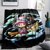 One Piece Character Print Flannel Blanket,High Quality Comfortable for All Seasons,Home Decor,Warmth and Comfort,Perfect for Christmas Gifts