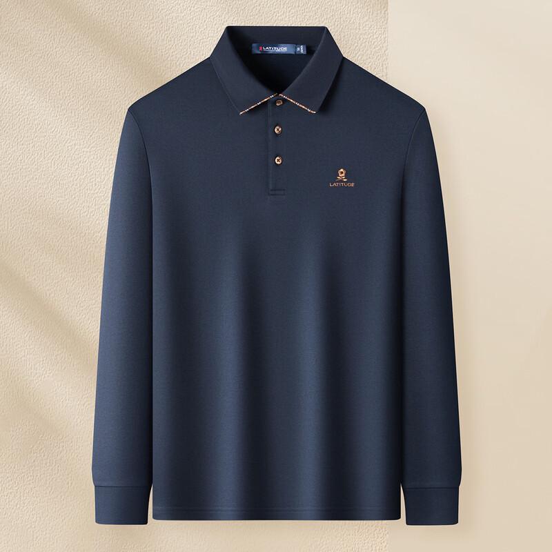 MONTAGUT Men's Mulberry Silk Blend Brushed Warm Polo Shirt