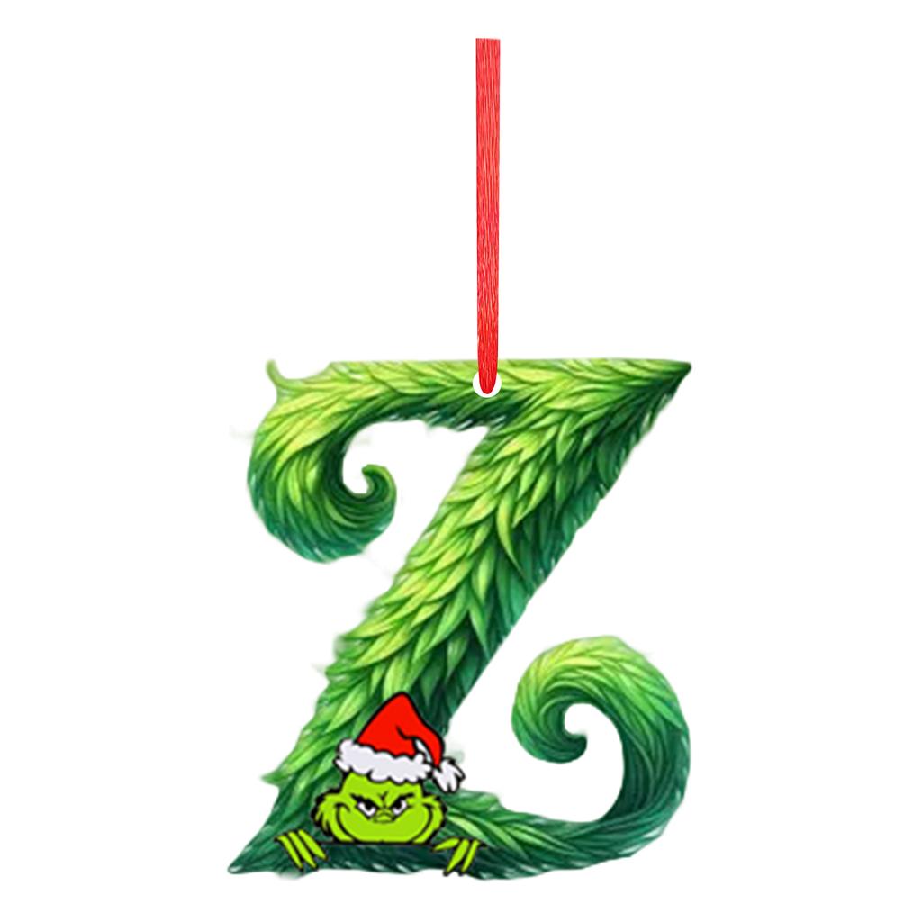 2D 26 Letter  Christmas Ornaments Acrylic Flat Christmas Tree Home Decorations Ornaments