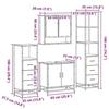 VidaXL Ensemble de meubles de salle de bain 4 pcs chêne sonoma, armoire de salle de bain, armoire de rangement de toilette, 3301276