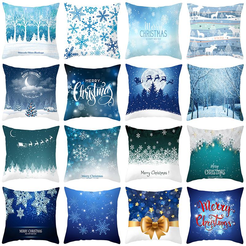 Christmas Snow Scene Series Pillowcases Home Sofa Pillowcase Car Cushion Covers Home Use