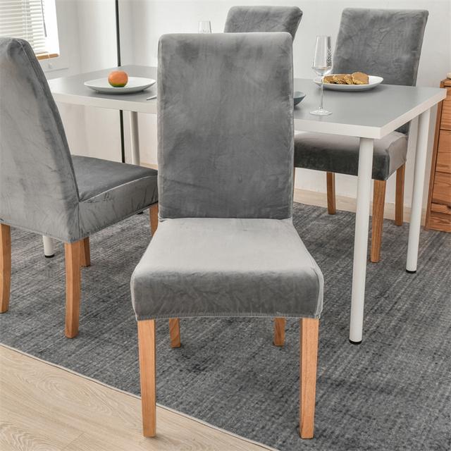 1ks tlustý potah na židli omyvatelný elastický zimní teplý sametový chránič na židli pouzdro kuchyně restaurace Housse de Chaise