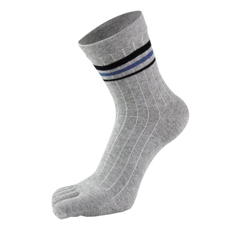 5 Pairs Man Short Five Finger Socks Pure Cotton Solid Business Striped Standard Breathable Socks With Separate Toes  Sell