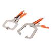 2Pcs Locking C Clamp Pliers Set Heavy Duty Woodworking Face Clamp with Rotating Pads for Welding Poc
