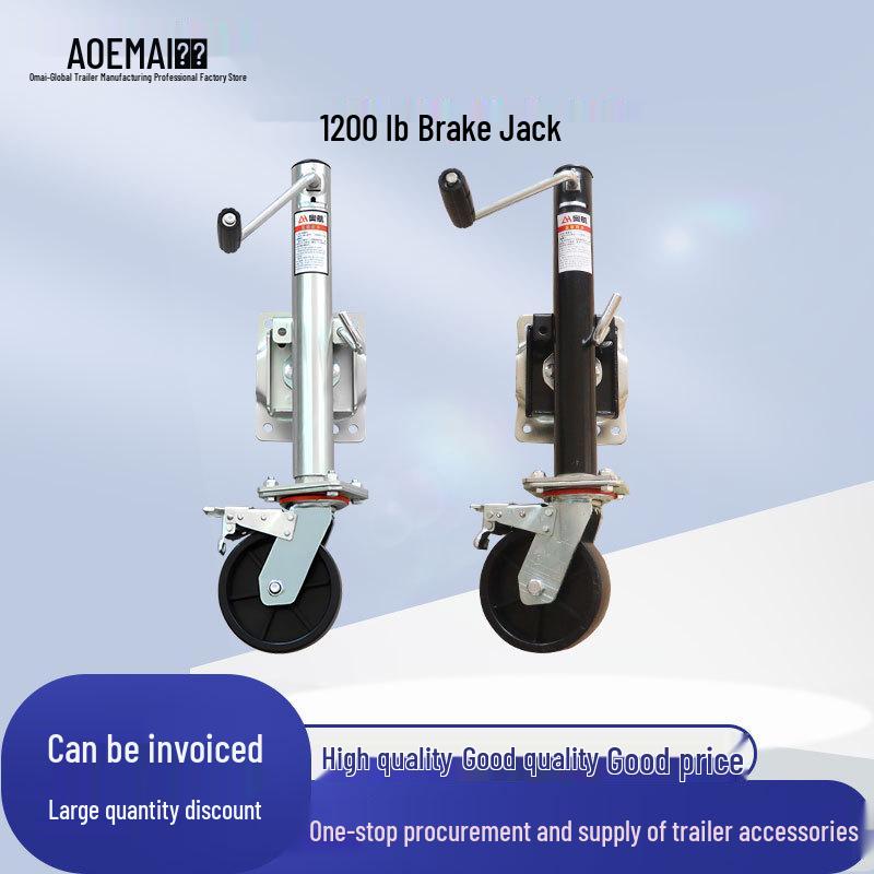 Aomai 1200lb Hand-Crank Winch Brake Jack Stand with Guide Wheel for Marine Trailer RVs