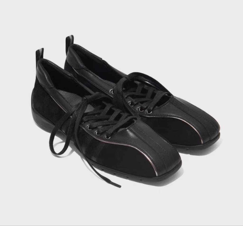 Sheepskin version~ 2025 new French retro style square head flat ballet shoes women's versatile casual shoes