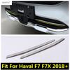 Front Bumper Lower Bottom Grille Strip Protection Decoration Cover Trim Stainless Steel Accessories For Haval F7 F7X 2018 -