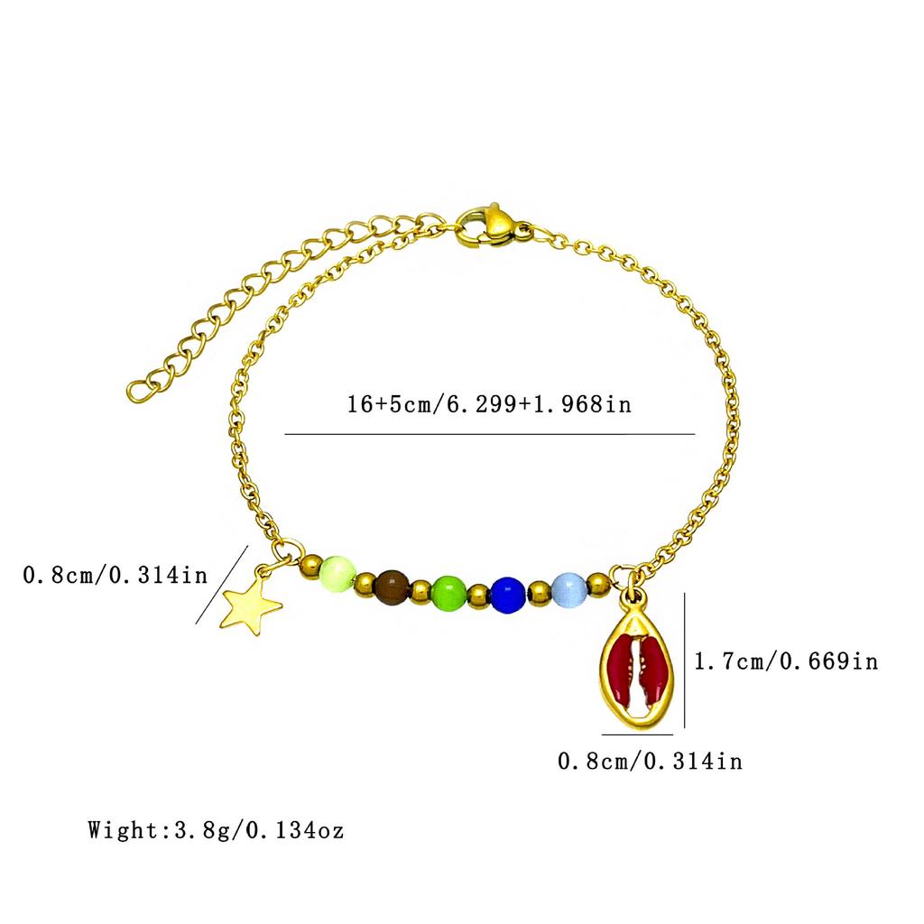 Fashion Versatile Cat Eye Oil Dripping Shell Stainless Steel Bracelet For Women