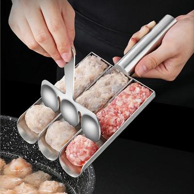 Set per preparare polpette antiaderenti con rilascio facile - Cucchiaio manuale per polpette di pesce senza sforzo - Strumento da cucina ideale per cucinare a casa
