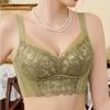 Embroidery Flower Underwear Bra Without Steel Ring Gathered Adjustable Side Breasts Anti-sagging Bra