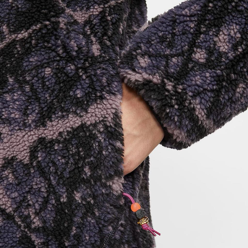 Nike ACG Therma-Fit Adv Canwell Glacier Comfortable Soft Loose Collar Fleece Jacket Men Jacket Dark-Purple Black White FZ8623-573