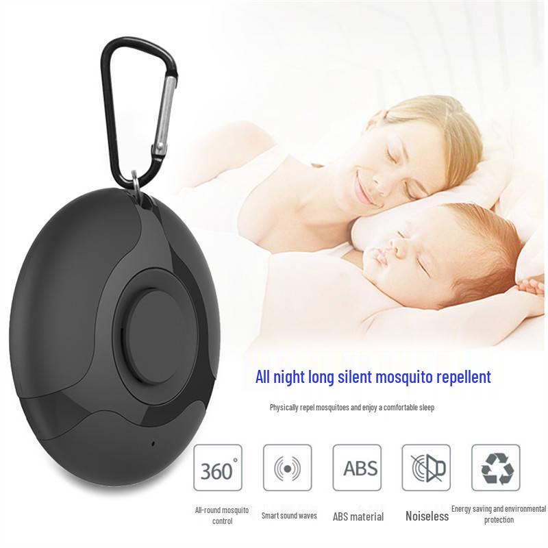 Portable USB-Charged Ultrasonic Mosquito Repellent Buckle for Outdoor Use