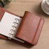 Portable Leather Binder Notebook Blank Line Memo Pads Creative Loose Leaf Notebook  Diary