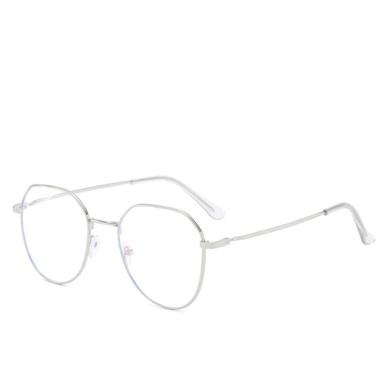 Metal Anti Blue Light Myopia Glasses Pink Gold Frame Polygon Nearsighted Spectacles 0 To -6.0