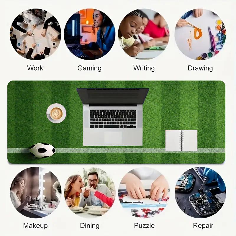 1PC Soccer Ball Field Oversized Mouse Pad - Non-Slip Rubber Base Perfect for Office School Esports Home Decor Desk Mat 136A