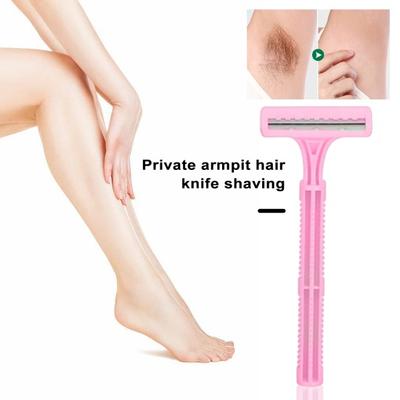 1 Set Painless Armpit Hair Razor Shaver Ergonomic Handle Comfortable Grip with 2 Blades Shaving Razor Beauty Tools