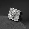 New 316L Stainless Steel Men lion Ring with rhinestone Rock Party for Biker Rider Male Boyfriend Jewelry Best Gift