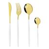 4 pz/set Oro Nero In Acciaio Inox Stoviglie Posate Da Tavola Coltello Colorato Forchetta Cucchiaino Posate Eco Friendly Per Il Partito