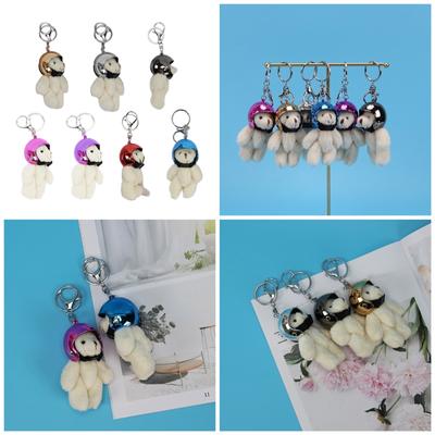 Fashionable Bear Keyrings Unique Bag Decoration Lovely Helmeted Bear Keychain Stylish Key Ornament Perfect for Backpack