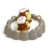 Japanese Style Resin Figure With Adorable Monkey Bath Scene For Collectors
