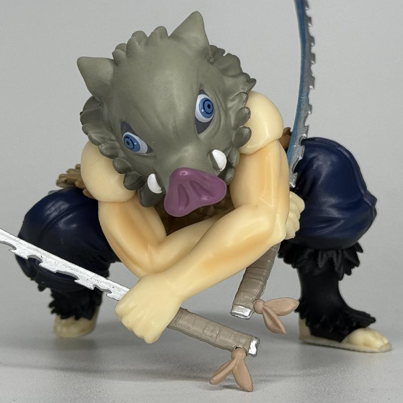 Anime Action Figure Demon Slayer Hashibira Inosuke Model Collectible Pvc Playthings Giyuu Kimetsu No Yaiba Statue Model Children Playthings