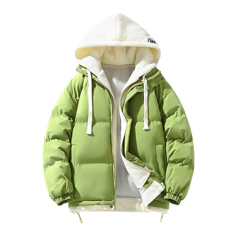 Fake two-piece cotton jacket teenager winter jacket Korean version thickened padded jacket 2025 new winter men's multi-color trend padded jacket