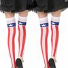 Women American Flag Star Striped Printed Over Knee Long Socks Thigh High Stockings for Independence Day Cosplay Costume