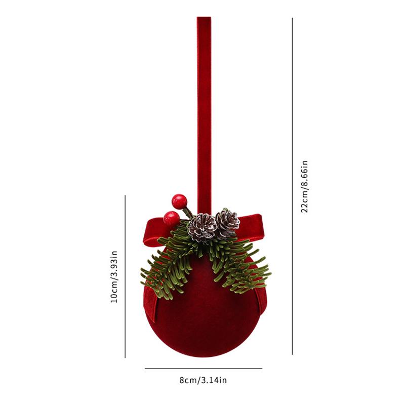 

1PC Christmas Window Display Bells with Flocked Finish Eco-Friendly Velvet Christmas Bells for Mantles