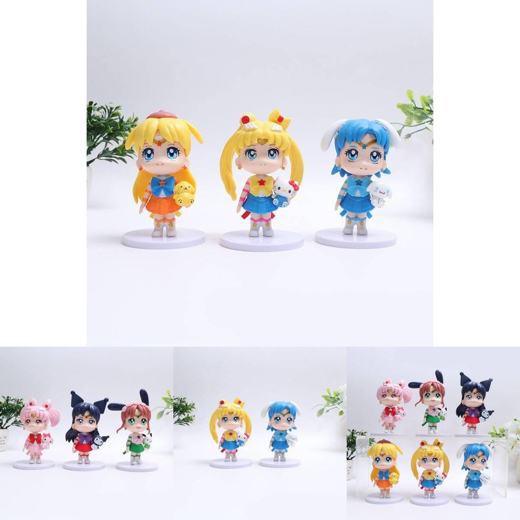 Exquisitely Designed Sailor Moon Figures Featuring Adorable Sanrio Characters In Vibrant Colors