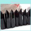 Elegant And Timeless 100% Natural Obsidian Black Quartz Crystal Stone Point Healing Hexagonal Wand