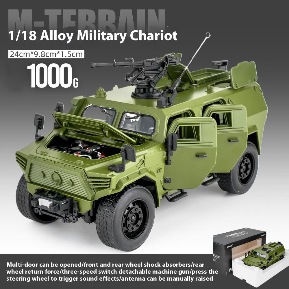 1/18 DongFeng Warrior Military Armored Serie Off Road ORV Alloy Metal Diecast Model Car Sound & Light Collectibles Birthday Gift
