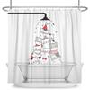 Funny Cat Shower Curtain Cartoon Cute Cats Dog Kids Shower Curtain for Bathroom Waterproof Polyester Home Decor Shower Curtains