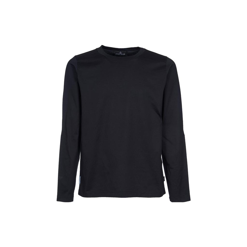 STONE ISLAND Solid Color Long Sleeve Crew Neck Sweater Men Sweater Black 78192021A-V0029