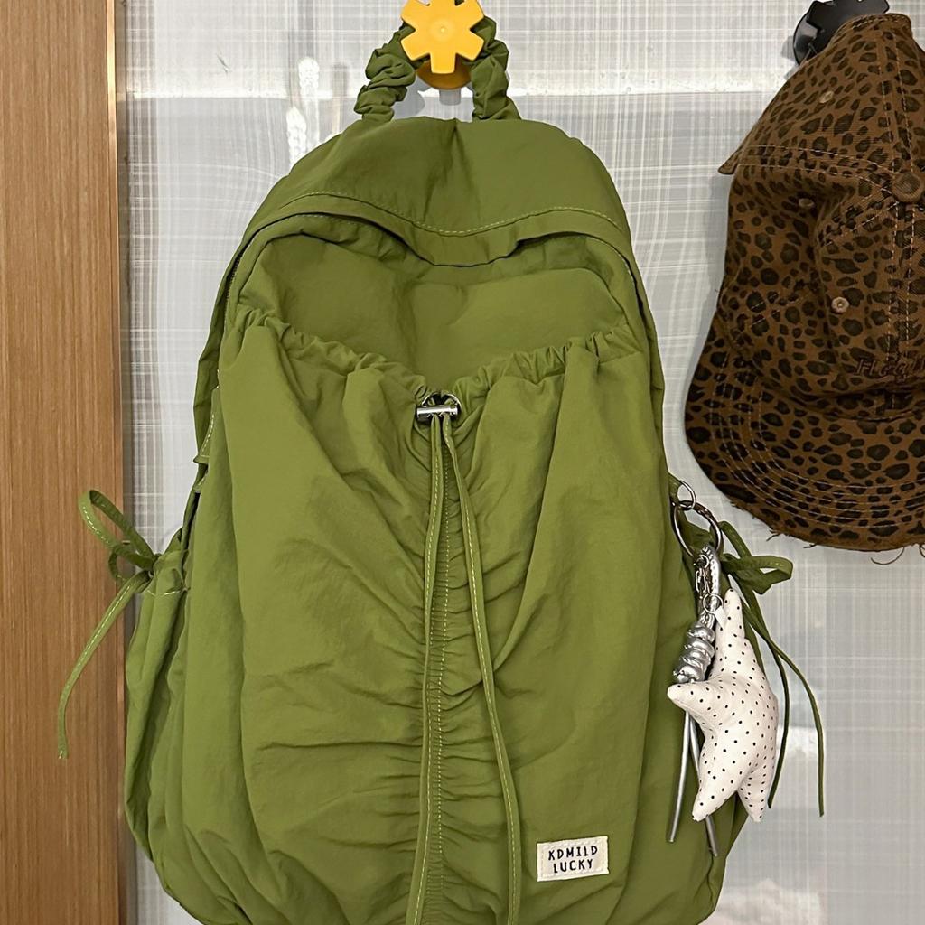 Schoolbag Student School Bag Solid Color Backpack Women's Travel Light Outdoor Sports Mountaineering Bag Korean Leisure Folded School Bag Women's