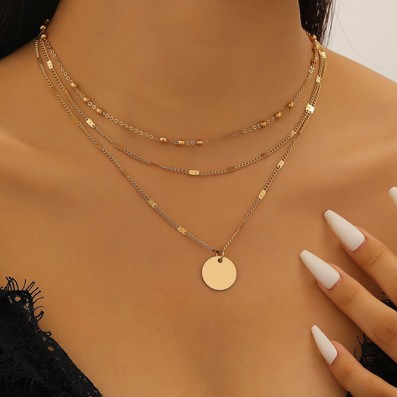 2026 Трехслойное ожерелье-подвеска – Простое универсальное украшение на ключицу для женщин