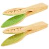 Leaf Cleaning Tongs Handheld Green Plant Cleaning Brush with Ergonomic Handle,Durable Wooden Design for Efficient Leaf Removal