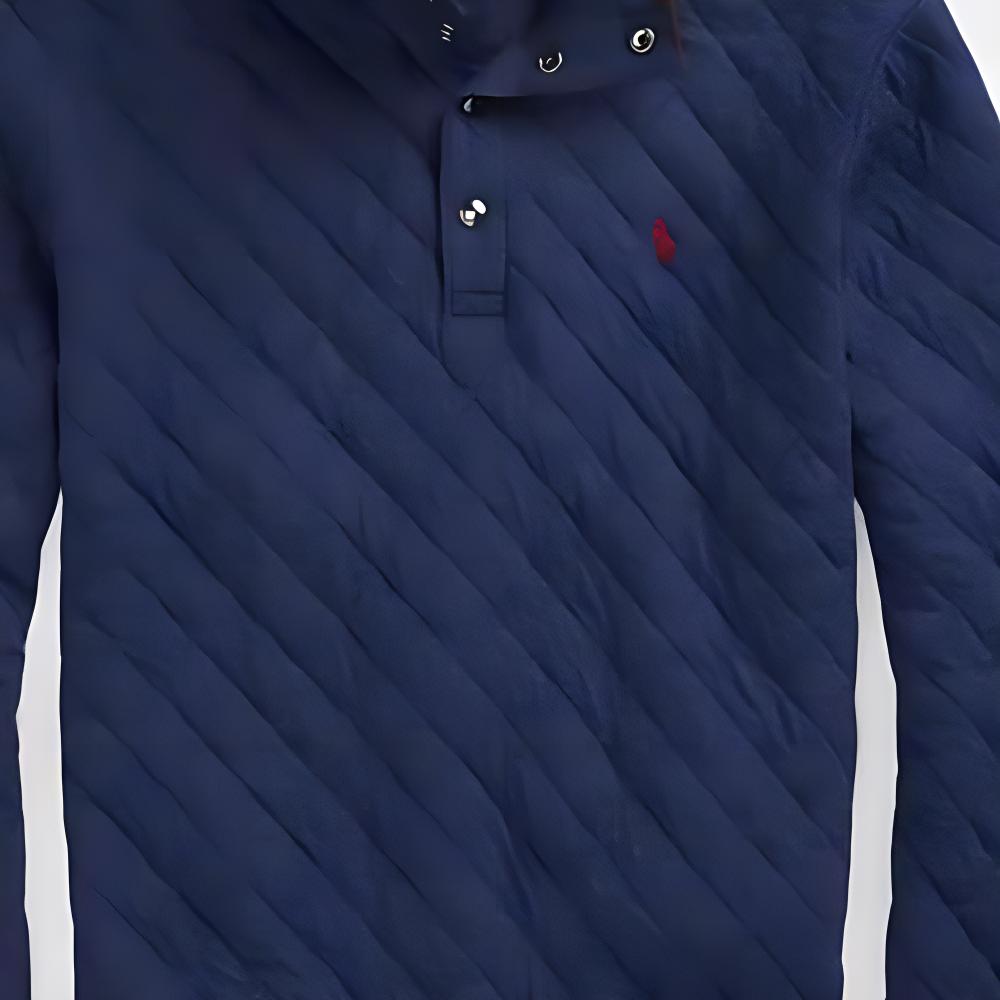 Polo Ralph Lauren SS23 Solid Color Small Pony Embroidered Diamond Pattern Pullover Long Sleeve Sweatshirt Men Sweatshirt Blue 710916640-001