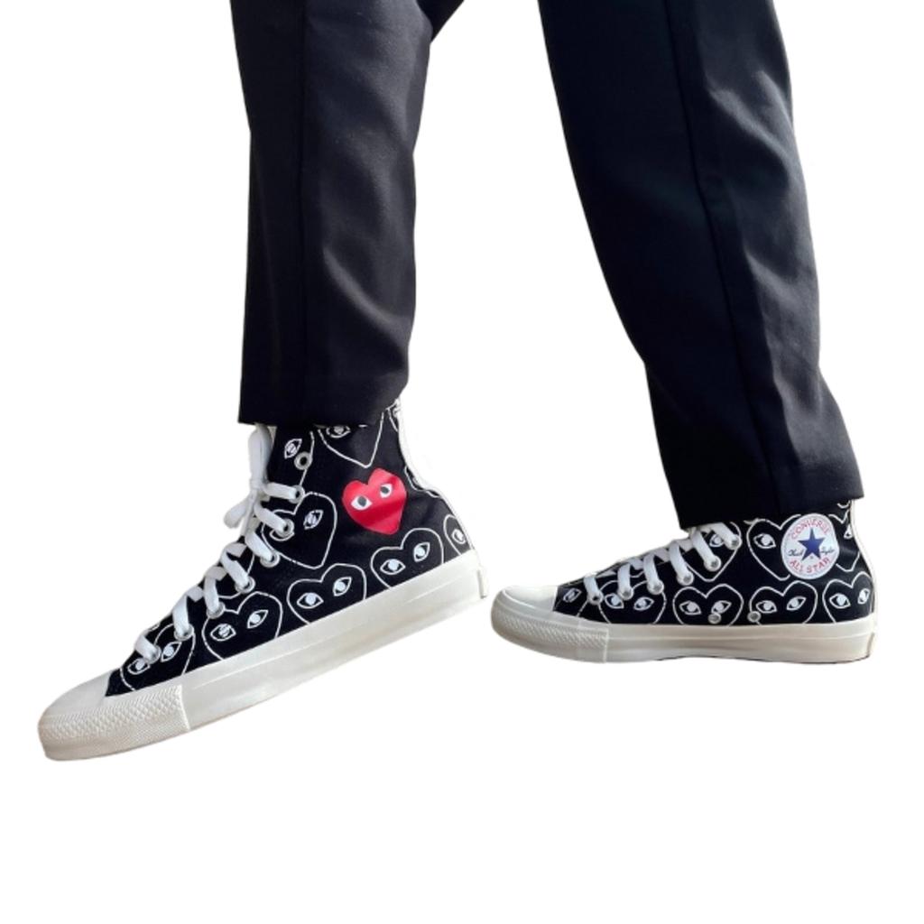 Converse Comme des Garçons Černý potisk srdce