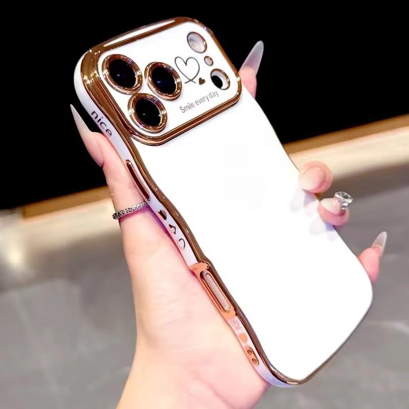 

Plating Soft Wave Case For iPhone 17 Air 16E 16 15 14 13 12 11 Pro Max 17Pro 16Pro 15Pro 14Pro iPhone16 iPhone15 iPhone 14 Cover iPhone 11 білий